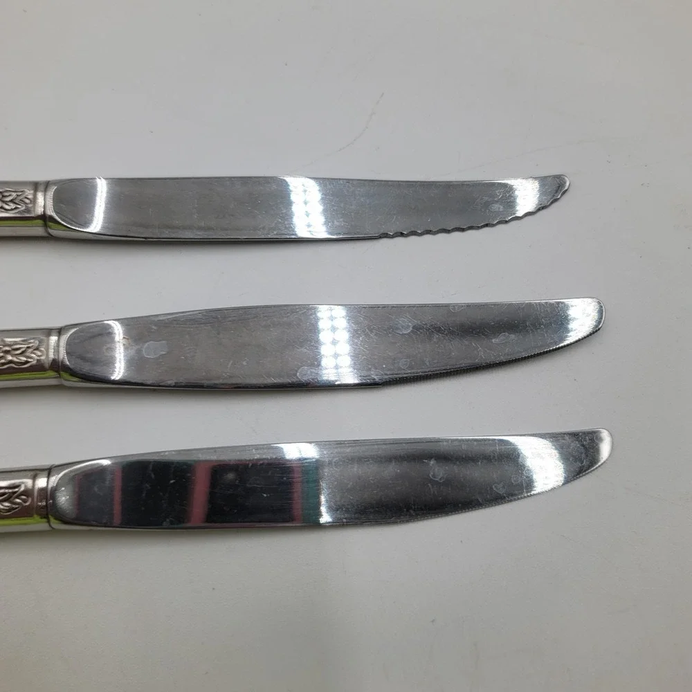 Fantasy Rose Stainless Steel Dinner Knives Floral Pattern Set of 10‎ Pieces